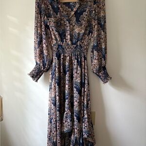 Elegant Paisley Print Maxi Dress